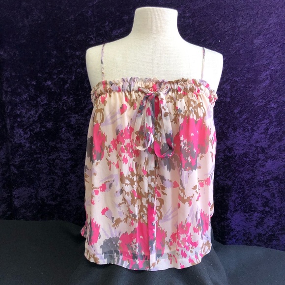 Floral Print Spaghetti Strap Primrose Top Size Small - Picture 1 of 9